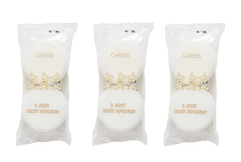 6 x Baby Bath Sponge Body Puff Soft and Gentle on Newborn and Older Babies - Perfect for Sensitive Skin