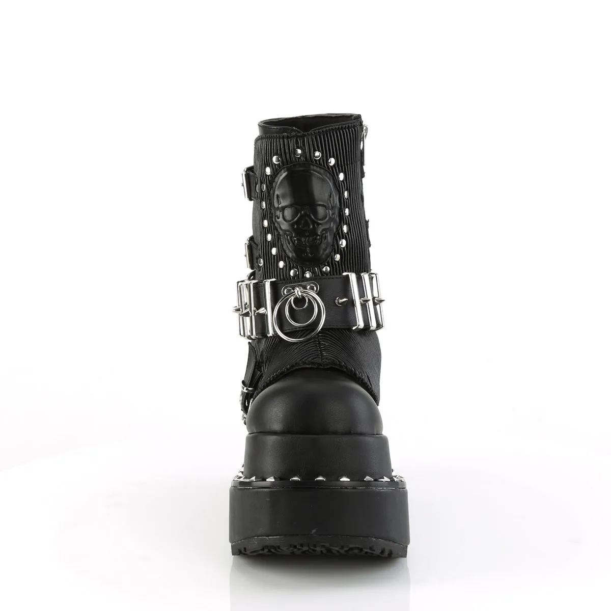 BEAR-150 DemoniaCult Black Vegan Leather Sexy Women's Ankle Boots (Alternative Footwear)
