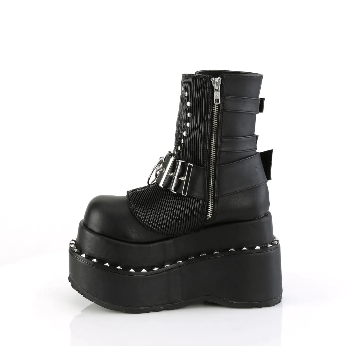 BEAR-150 DemoniaCult Black Vegan Leather Sexy Women's Ankle Boots (Alternative Footwear)
