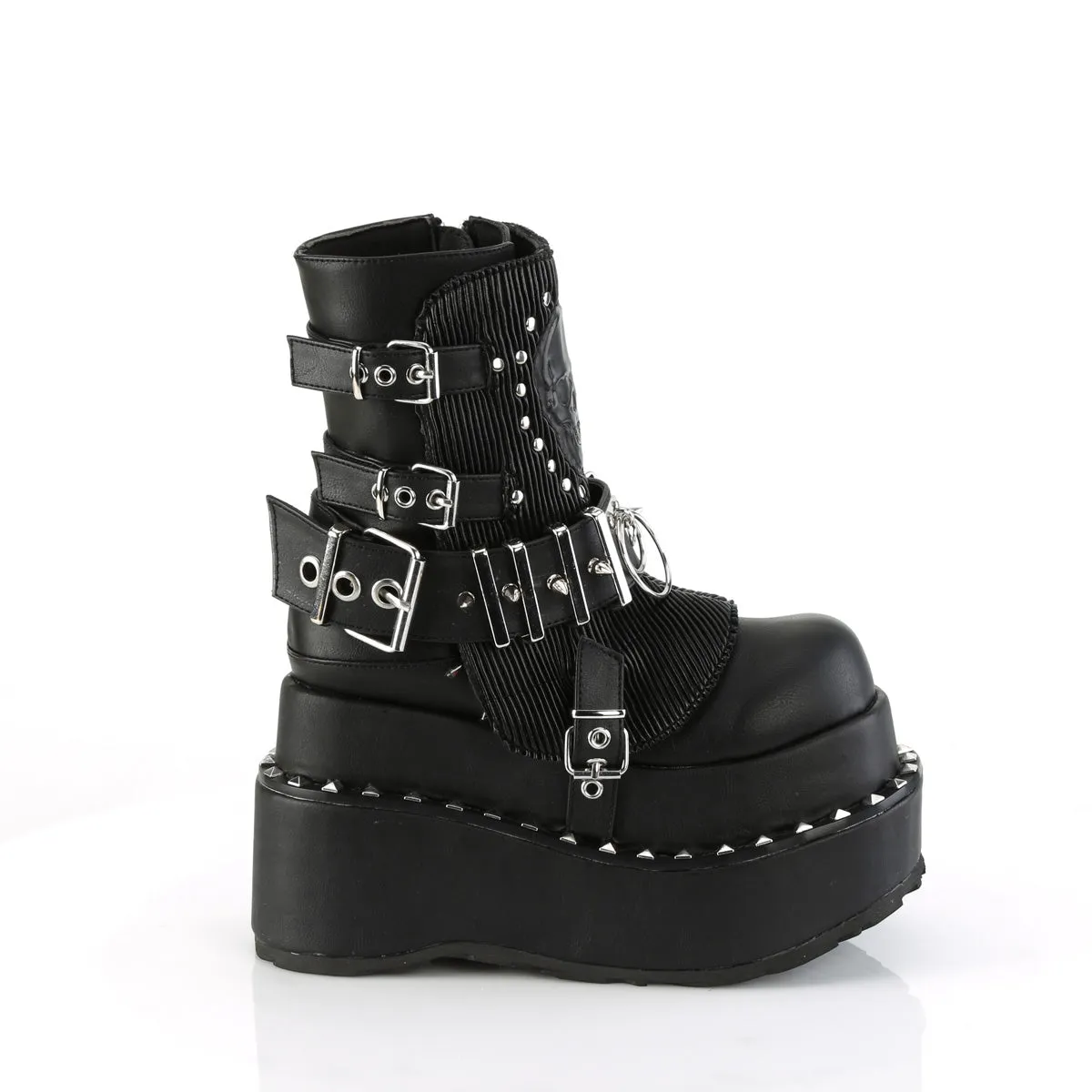 BEAR-150 DemoniaCult Black Vegan Leather Sexy Women's Ankle Boots (Alternative Footwear)