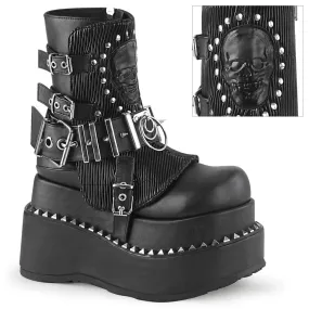 BEAR-150 DemoniaCult Black Vegan Leather Sexy Women's Ankle Boots (Alternative Footwear)