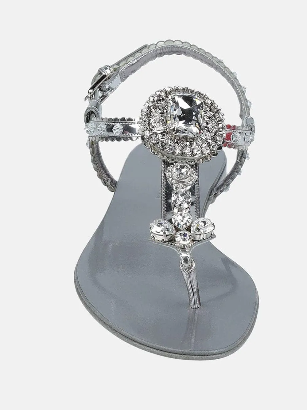 Bejewelled Appliqué Sandals