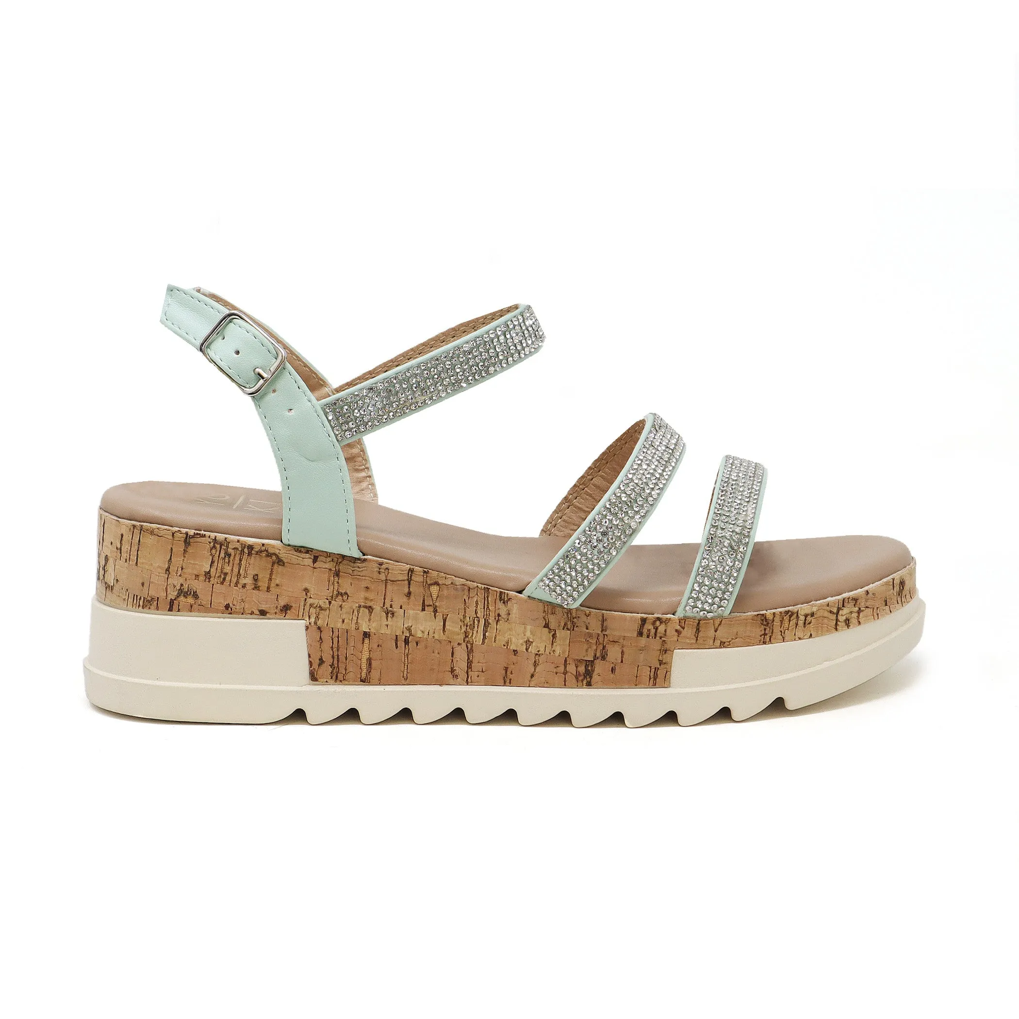 BRENDA-22 Women's Open Toe Platform Sandal With PU Strap