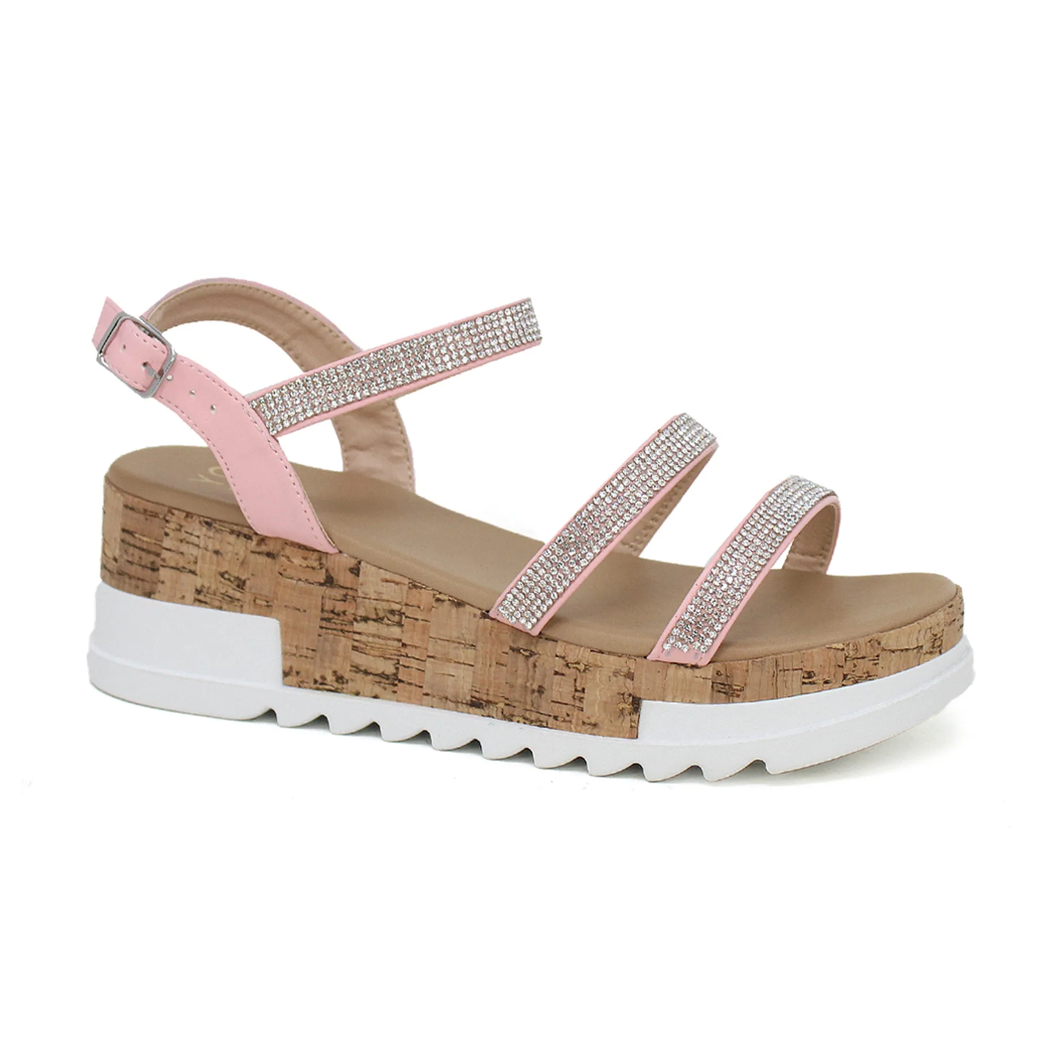 BRENDA-22 Women's Open Toe Platform Sandal With PU Strap