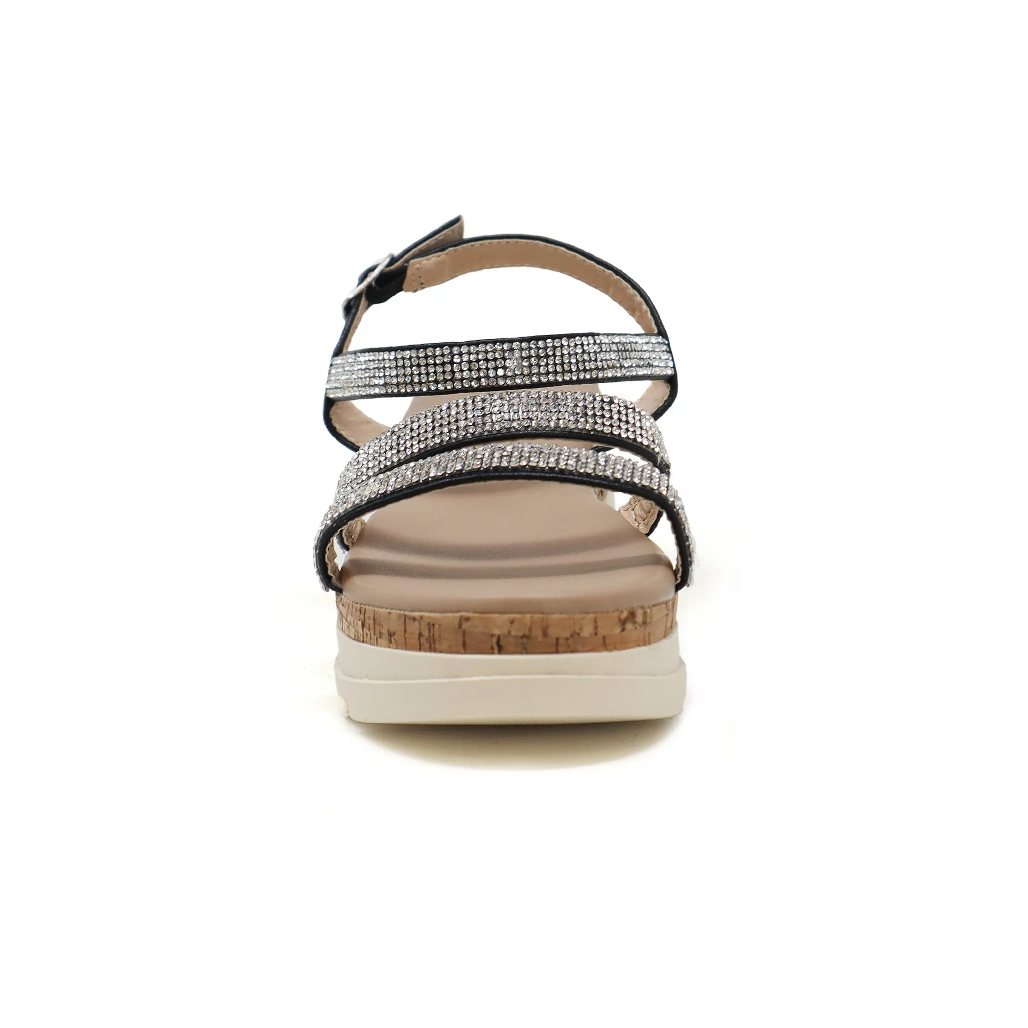 BRENDA-22 Women's Open Toe Platform Sandal With PU Strap