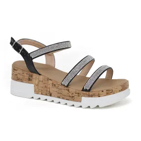 BRENDA-22 Women's Open Toe Platform Sandal With PU Strap