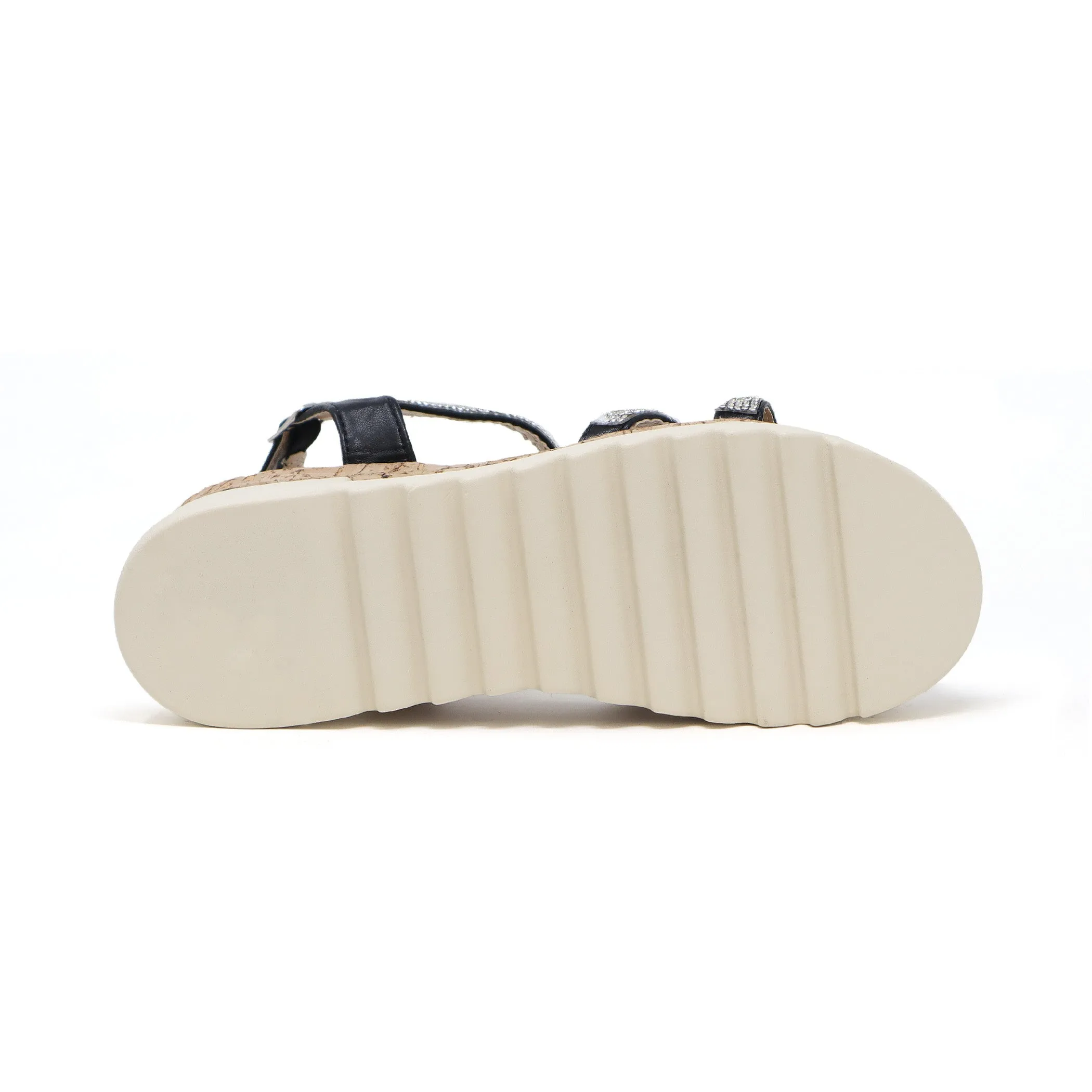 BRENDA-22 Women's Open Toe Platform Sandal With PU Strap