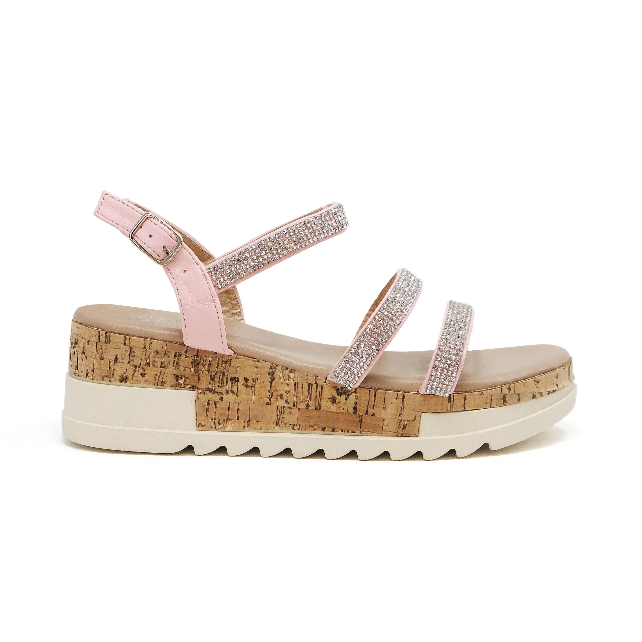 BRENDA-22 Women's Open Toe Platform Sandal With PU Strap
