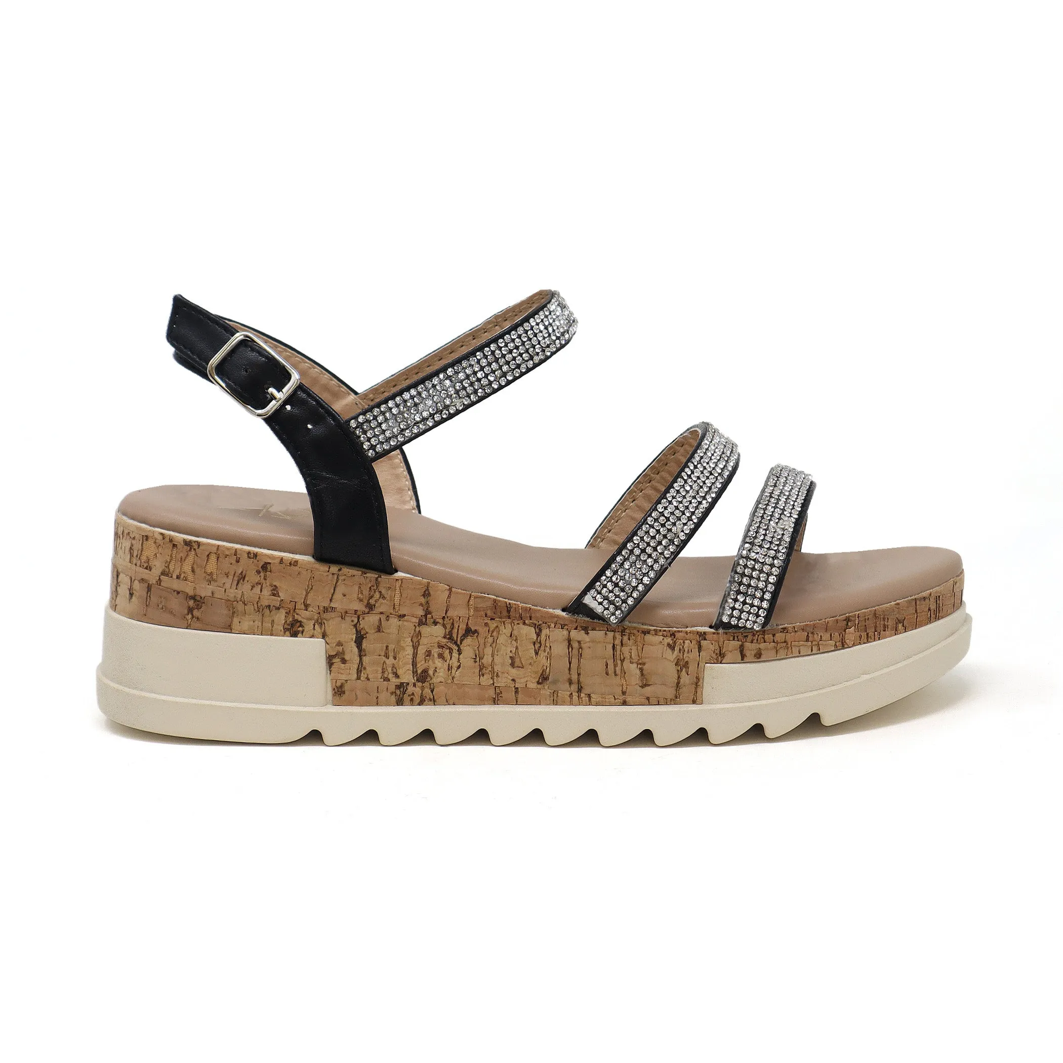 BRENDA-22 Women's Open Toe Platform Sandal With PU Strap