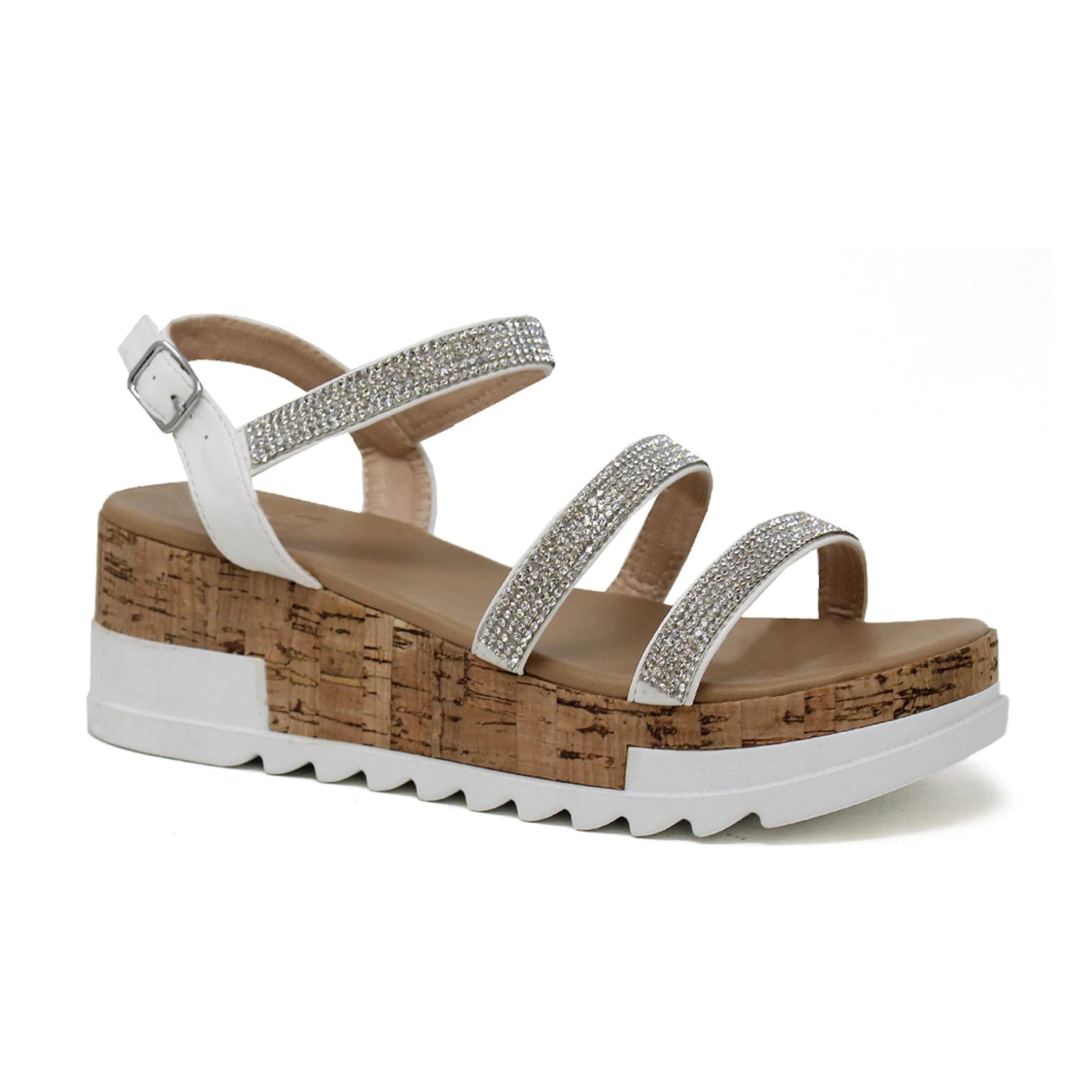 BRENDA-22 Women's Open Toe Platform Sandal With PU Strap