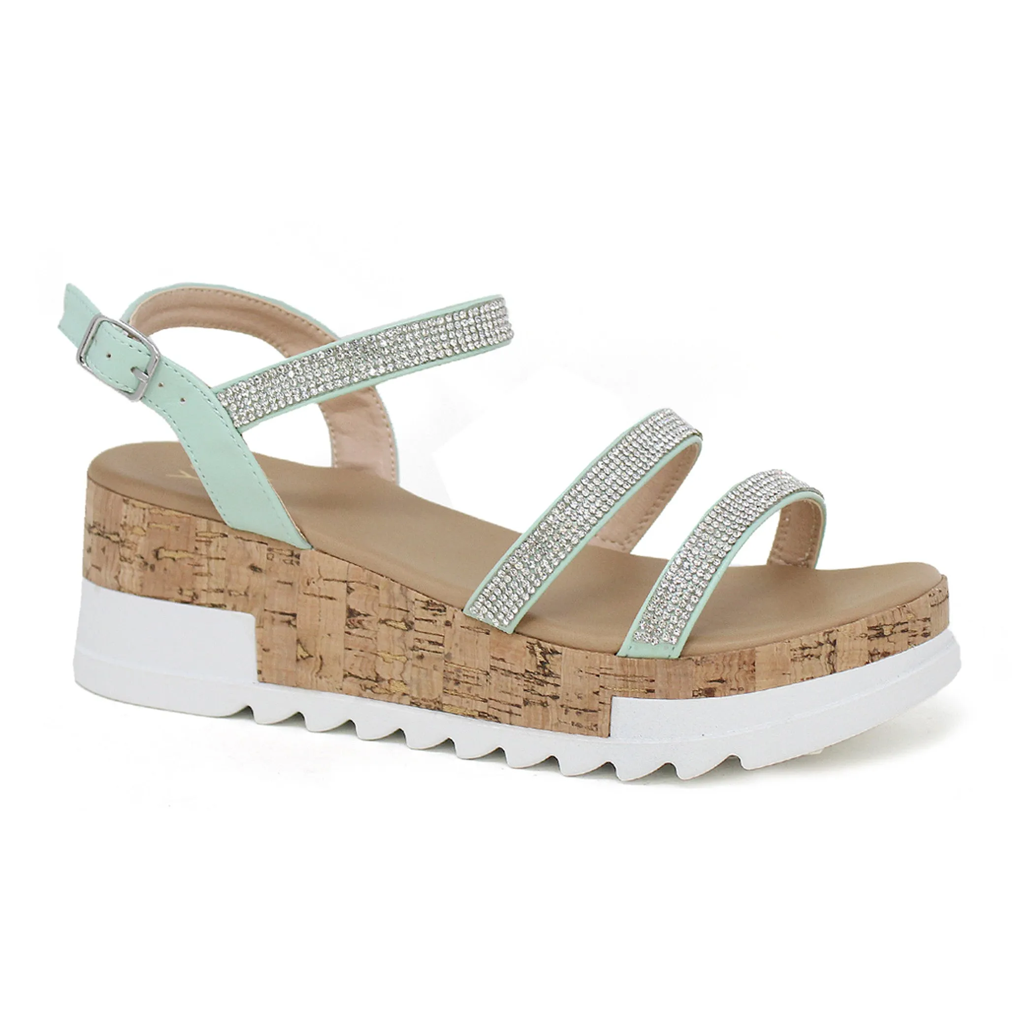 BRENDA-22 Women's Open Toe Platform Sandal With PU Strap