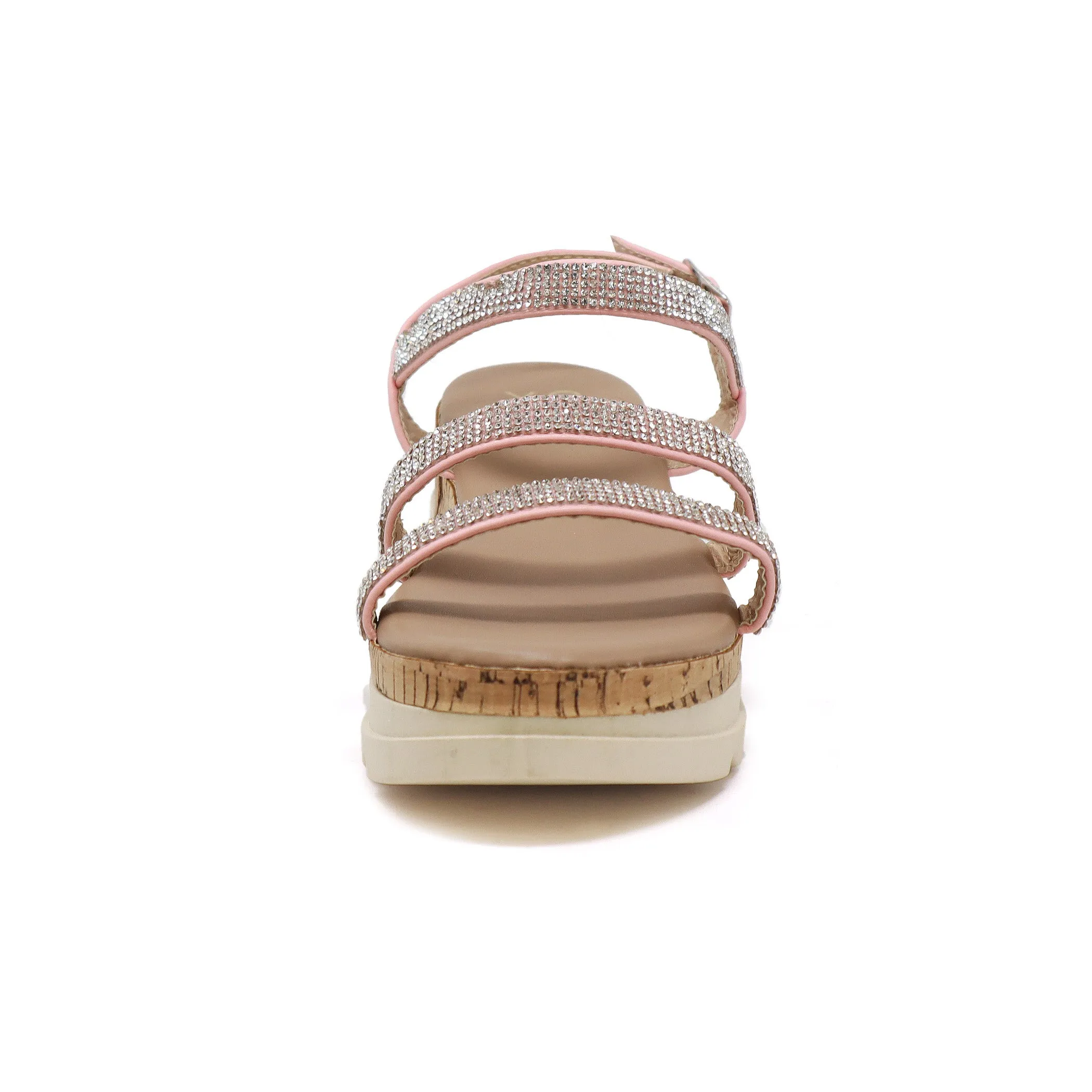 BRENDA-22 Women's Open Toe Platform Sandal With PU Strap
