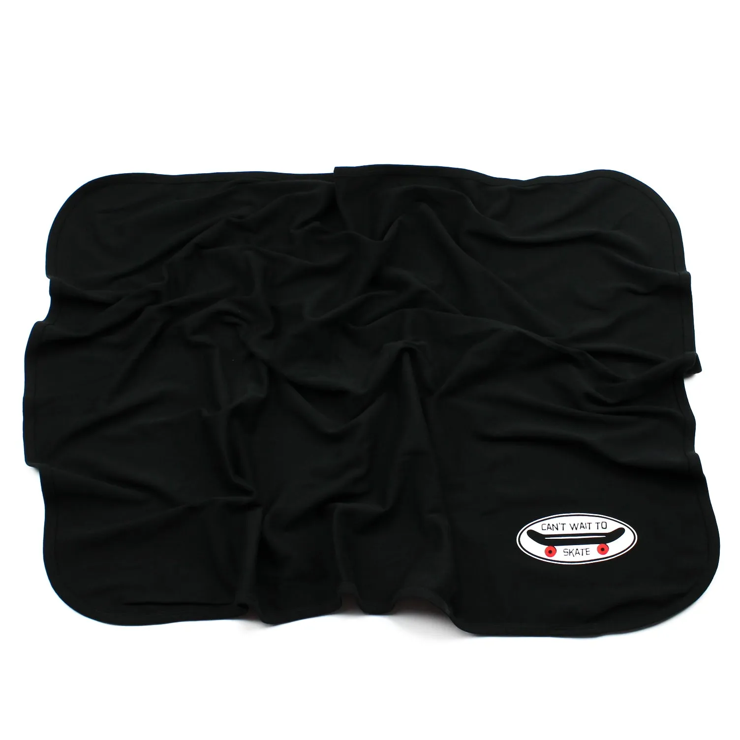 Can't Wait to Skate Black Cotton Swaddling Receiving Blanket