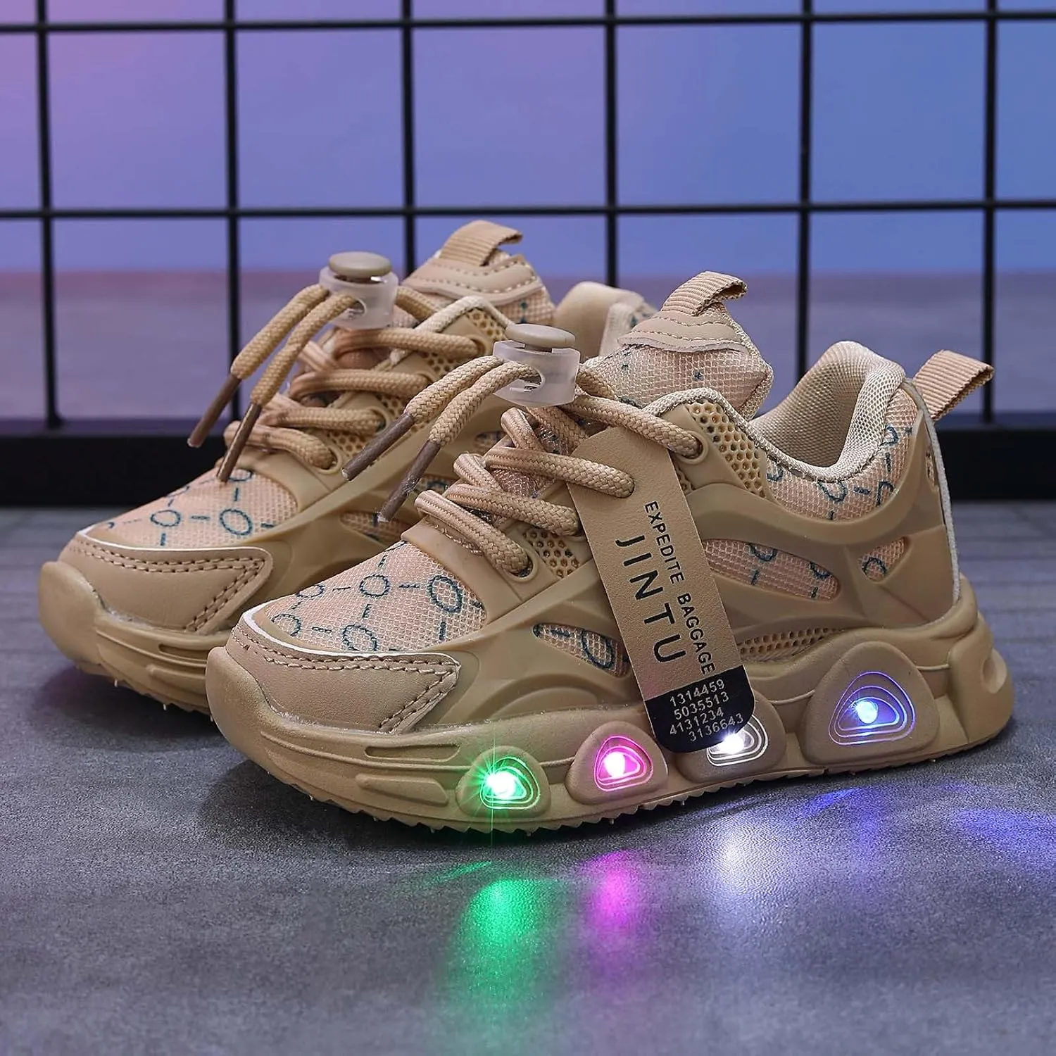 Cathalem Girls Sneakers Kids Baby Girls Shoes Sneakers LED Light Up Luminous Bowknot Sneakers Winter Warm Sneakers