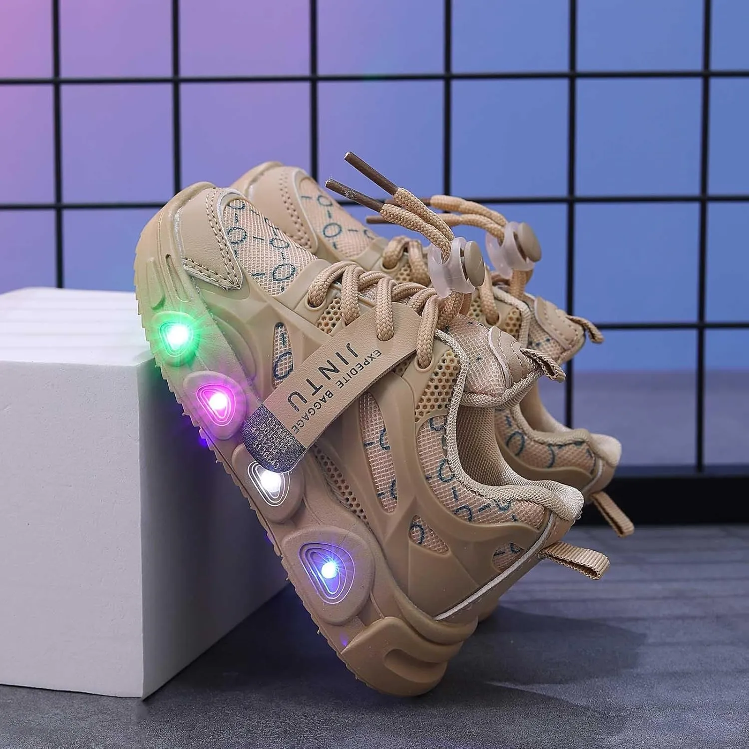 Cathalem Girls Sneakers Kids Baby Girls Shoes Sneakers LED Light Up Luminous Bowknot Sneakers Winter Warm Sneakers