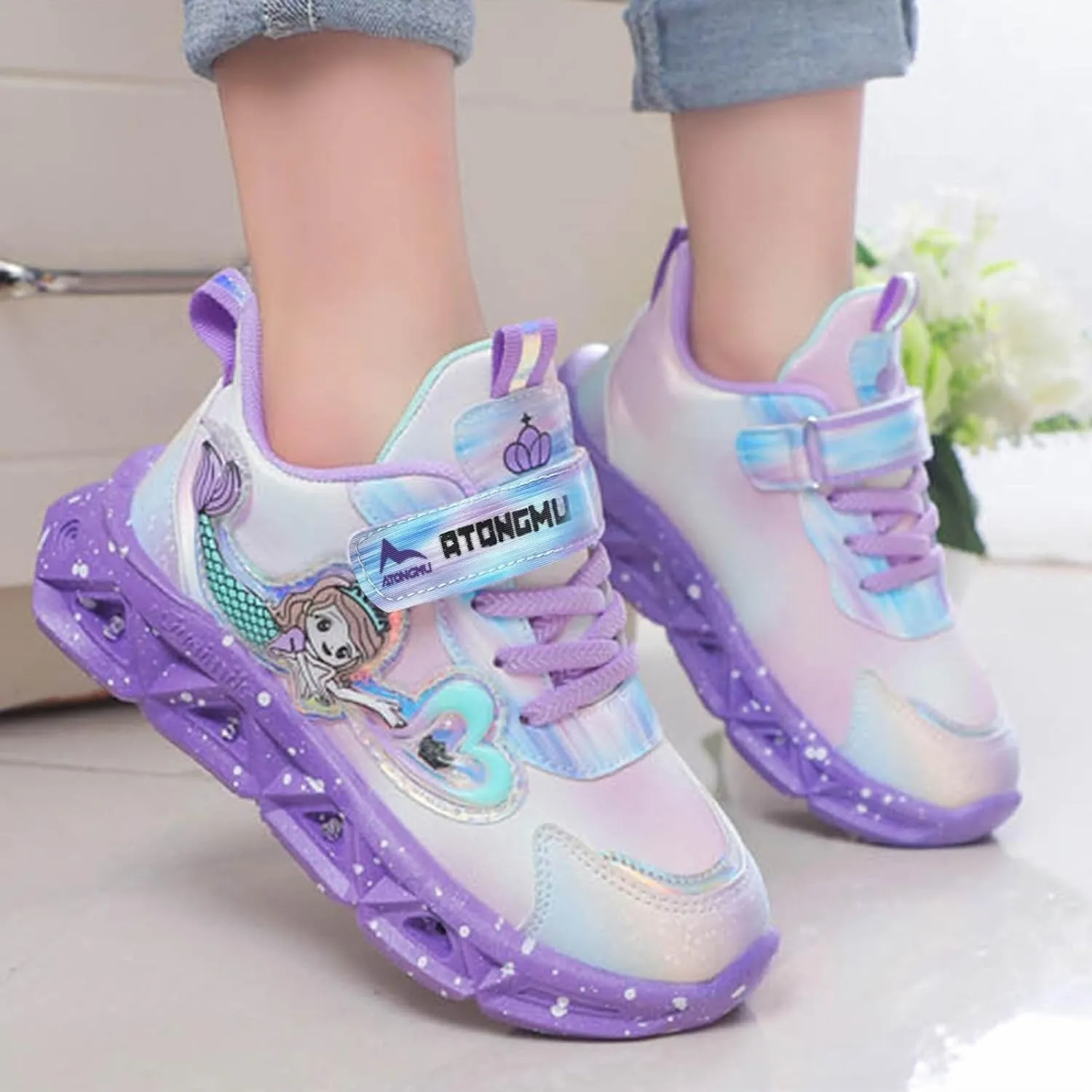 Cathalem LED Light Up Tennis Shoes for Boys Girls Kids Walking Shoes for Toddler Fashion Casual Non-Slip Shoes