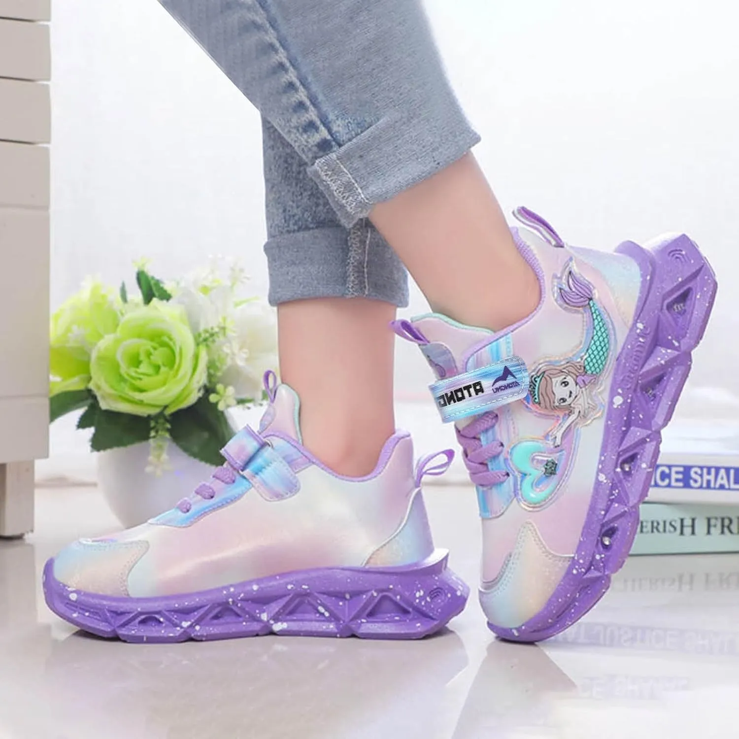 Cathalem LED Light Up Tennis Shoes for Boys Girls Kids Walking Shoes for Toddler Fashion Casual Non-Slip Shoes