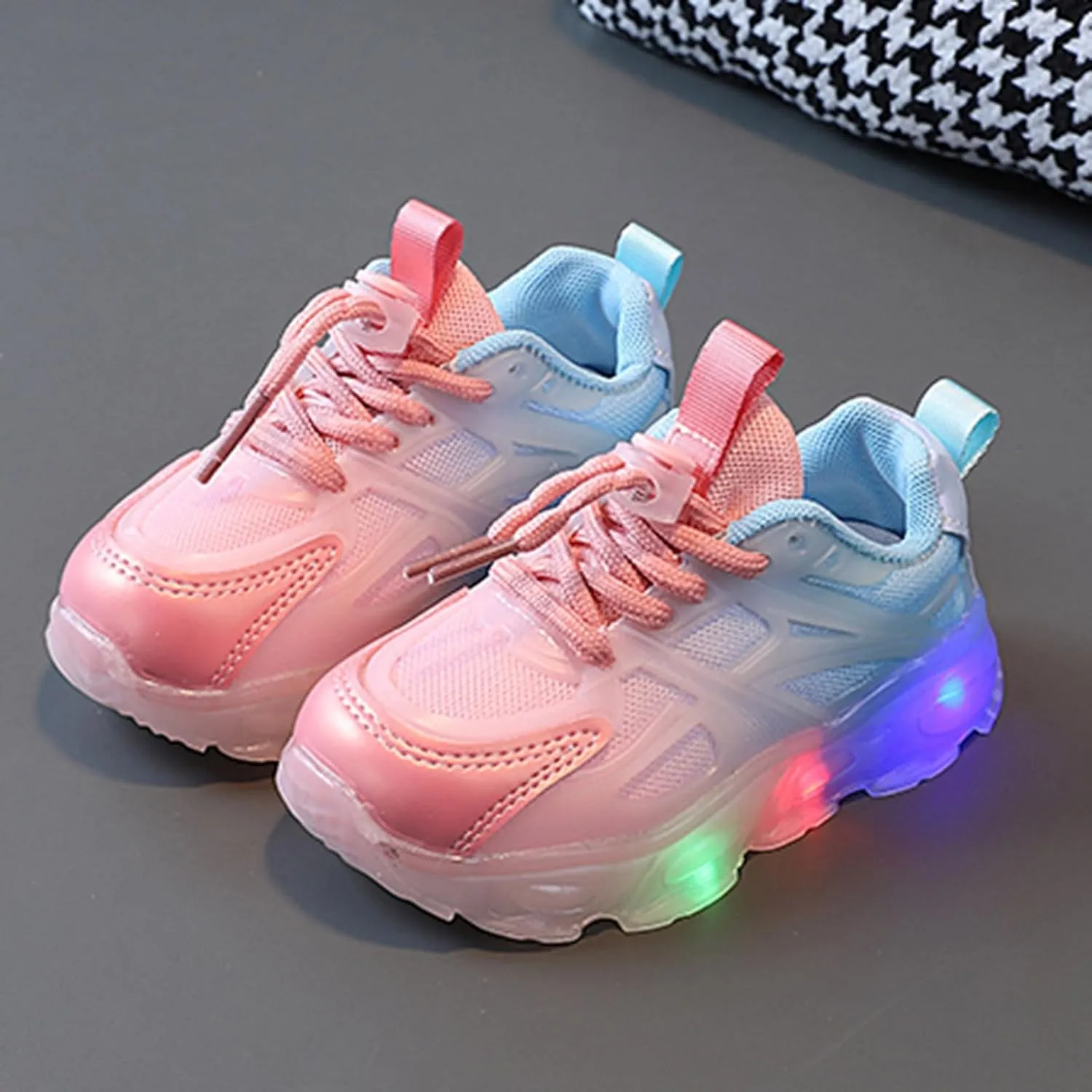 Cathalem Toddler Boys Girls Light Up Shoes Infant LED Lightweight Mesh Walking Shoes Children Fashion Kids Tennis Shoes