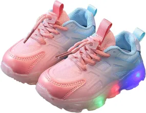 Cathalem Toddler Boys Girls Light Up Shoes Infant LED Lightweight Mesh Walking Shoes Children Fashion Kids Tennis Shoes