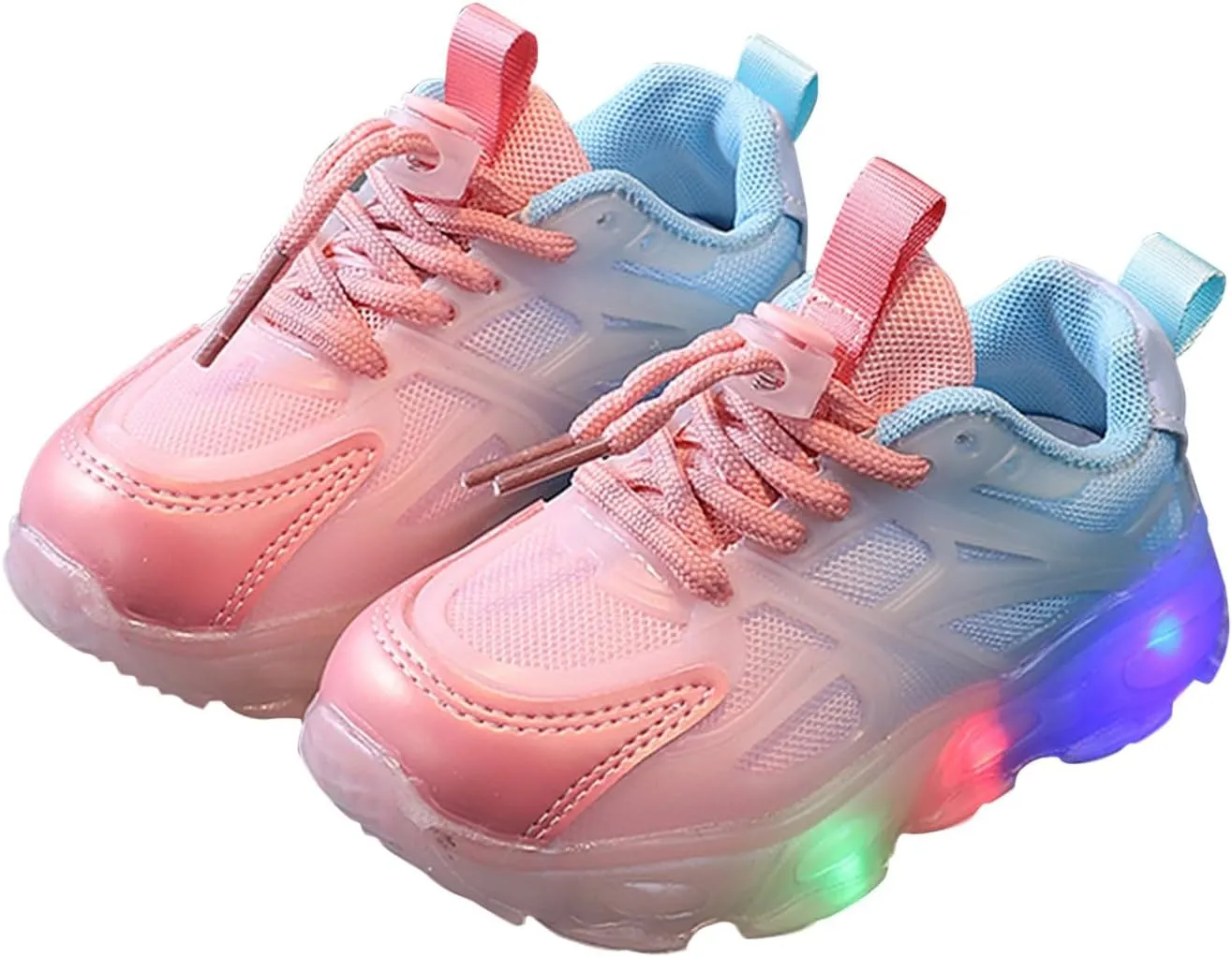 Cathalem Toddler Boys Girls Light Up Shoes Infant LED Lightweight Mesh Walking Shoes Children Fashion Kids Tennis Shoes