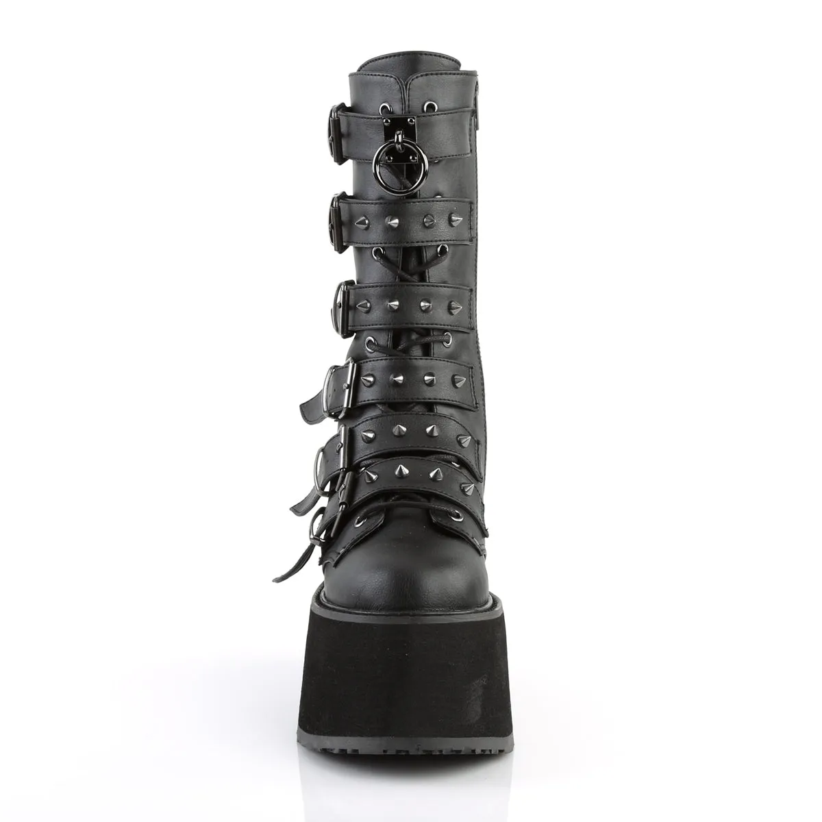 DAMNED-225 DemoniaCult Black Vegan Leather Sexy Women's Mid-Calf & Knee High Boots (Alternative Footwear)