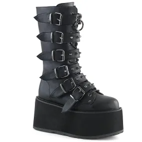 DAMNED-225 DemoniaCult Black Vegan Leather Sexy Women's Mid-Calf & Knee High Boots (Alternative Footwear)