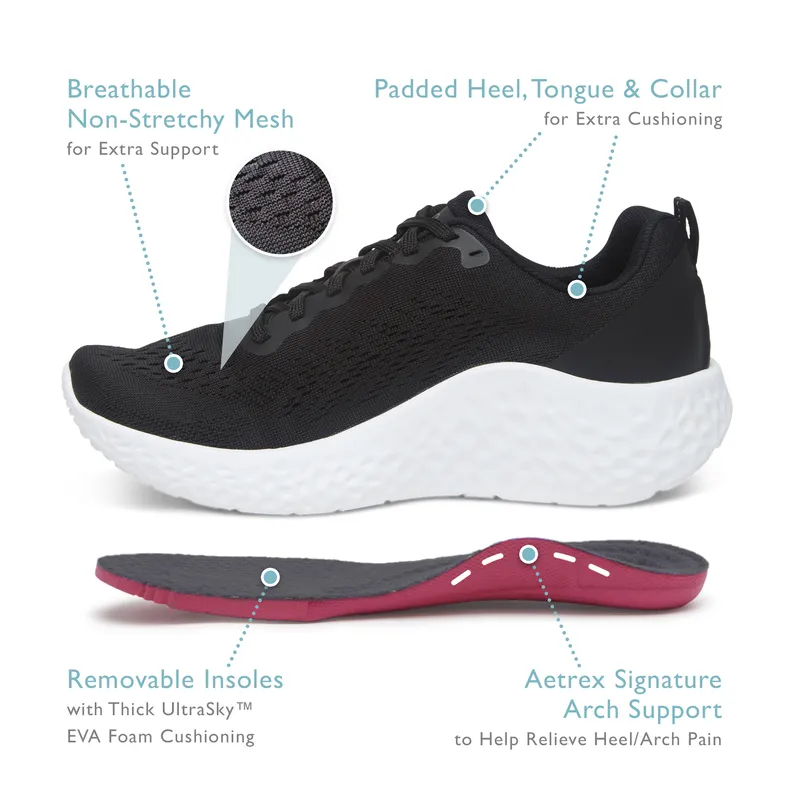 Danika Arch Support Sneaker in Navy and Coral