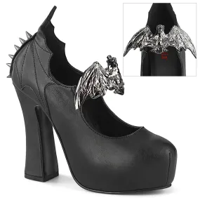 DEMON-18 DemoniaCult Black Vegan Leather Sexy Women's Heels & Platform Shoes (Alternative Footwear)