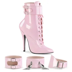 DOMINA-1023 Devious Domina Baby Pink Patent Sexy Single Soles (Fetish Footwear)