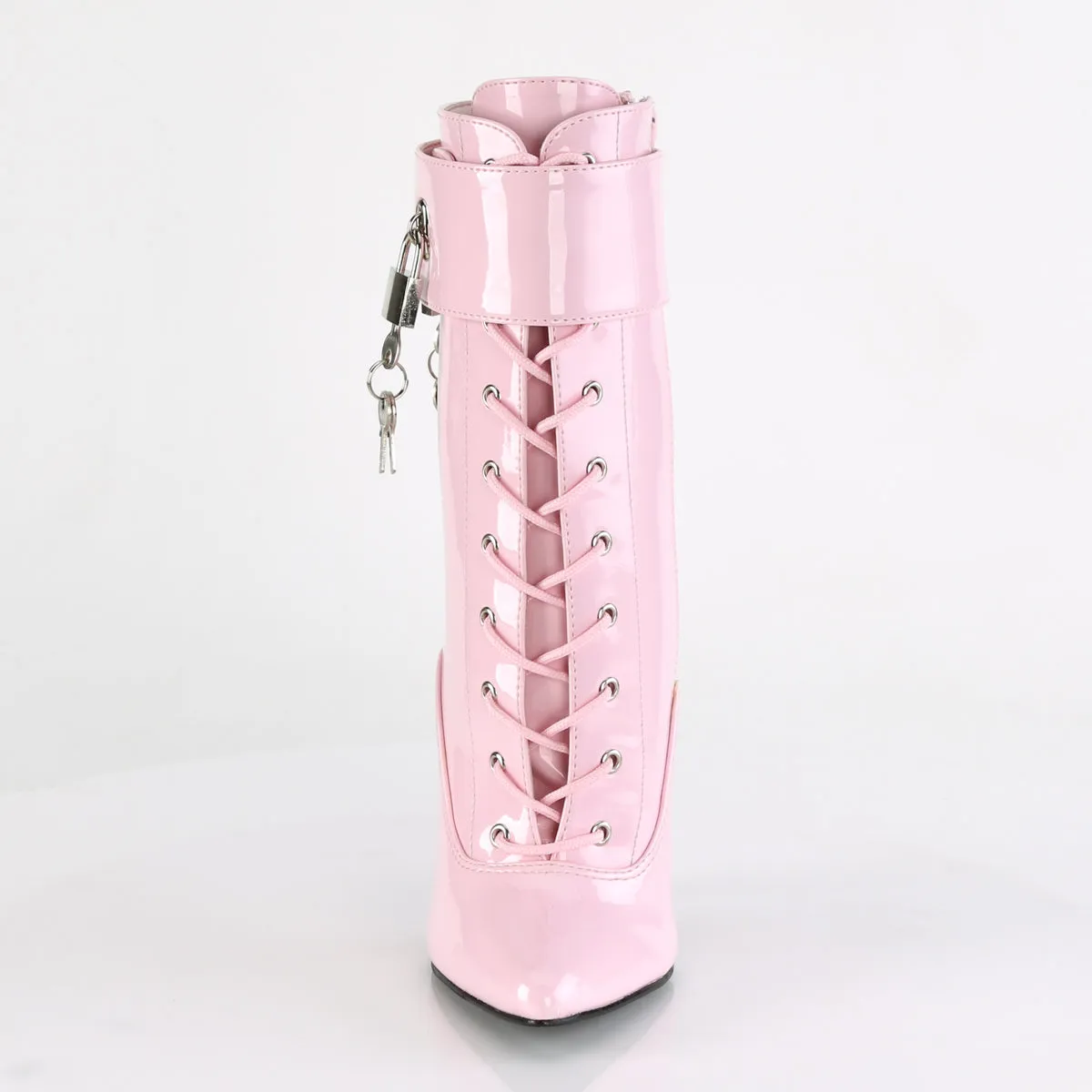 DOMINA-1023 Devious Domina Baby Pink Patent Sexy Single Soles (Fetish Footwear)