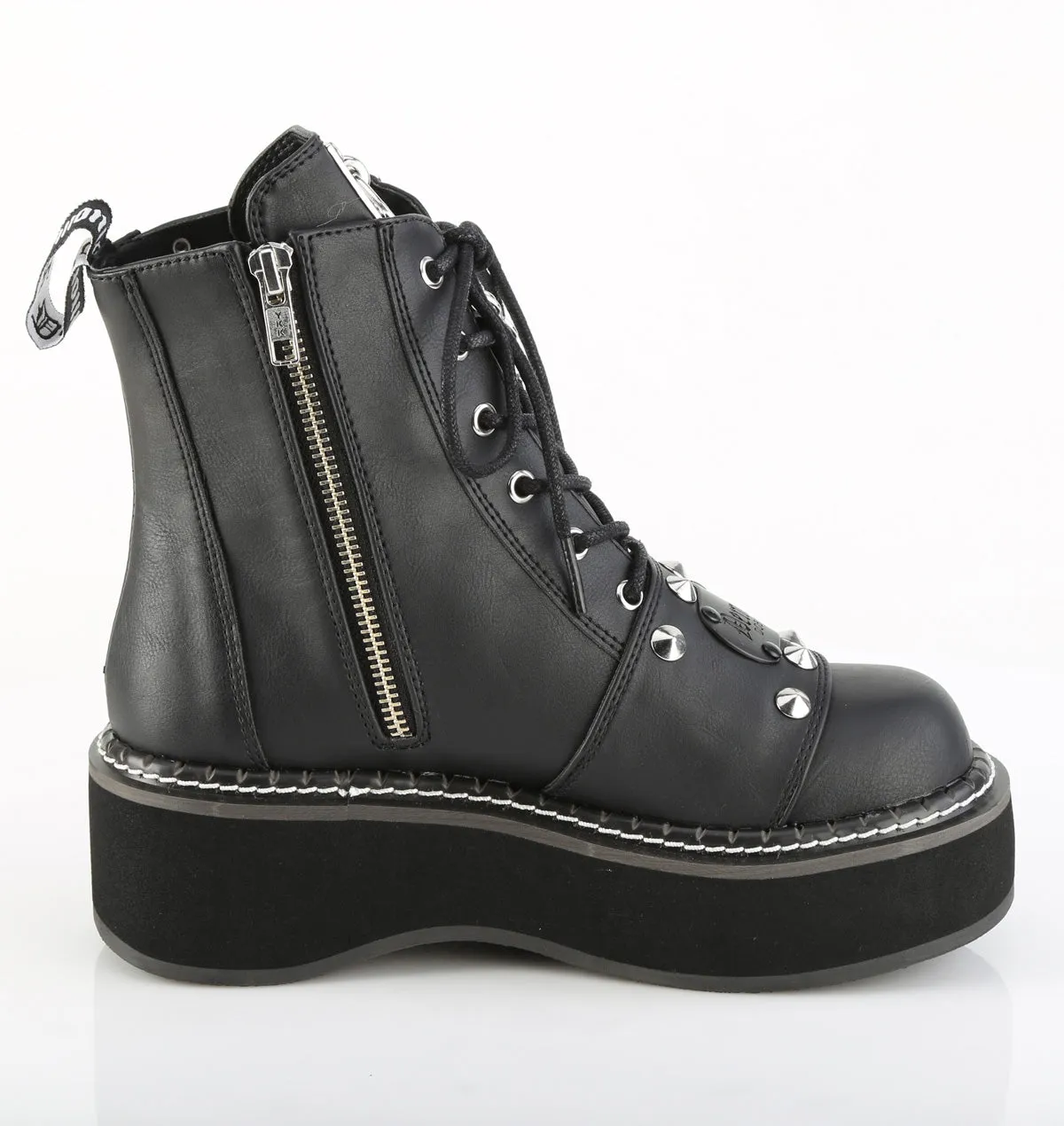 EMILY-57 DemoniaCult Black Vegan Leather Sexy Women's Ankle Boots (Alternative Footwear)