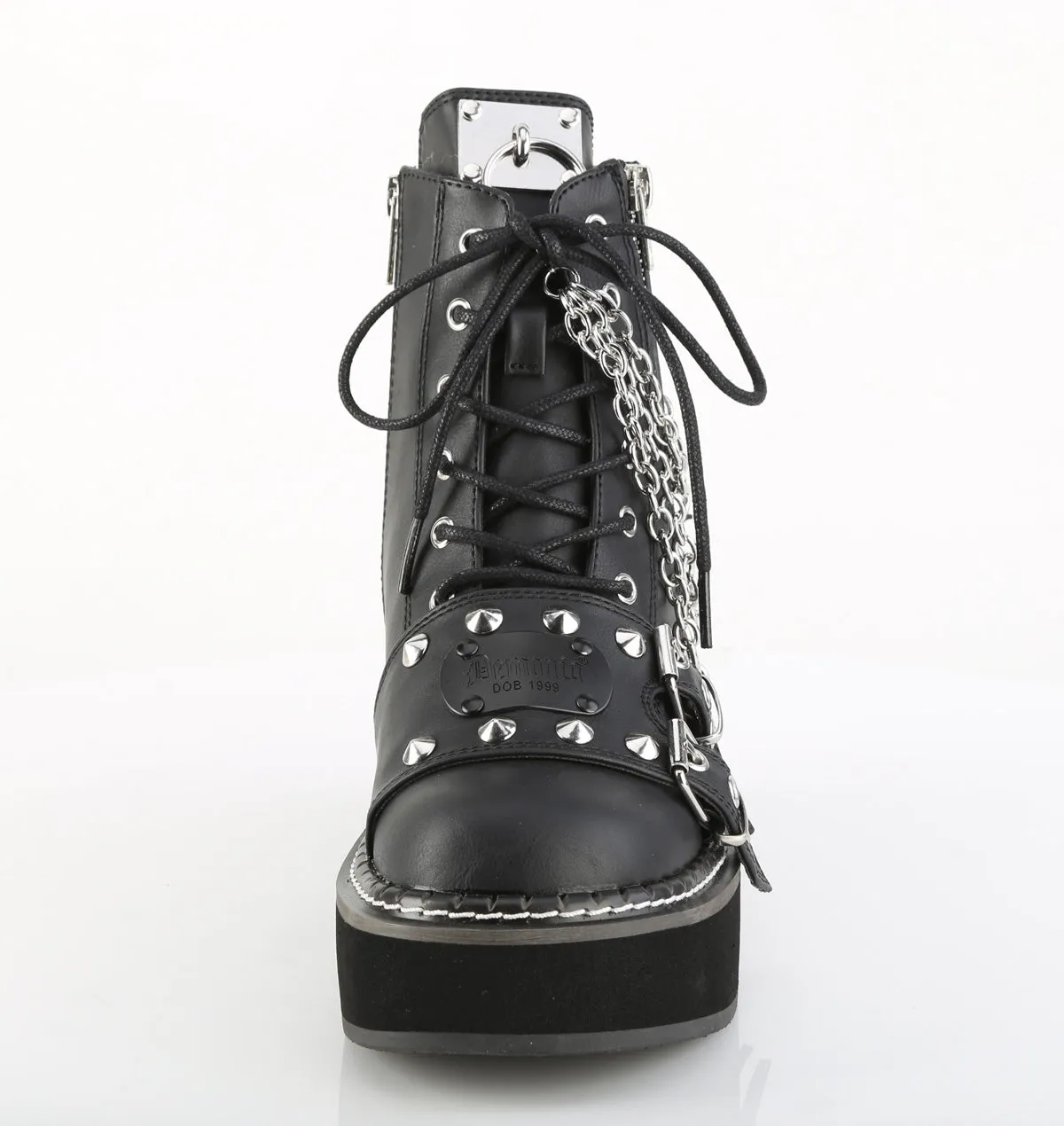 EMILY-57 DemoniaCult Black Vegan Leather Sexy Women's Ankle Boots (Alternative Footwear)