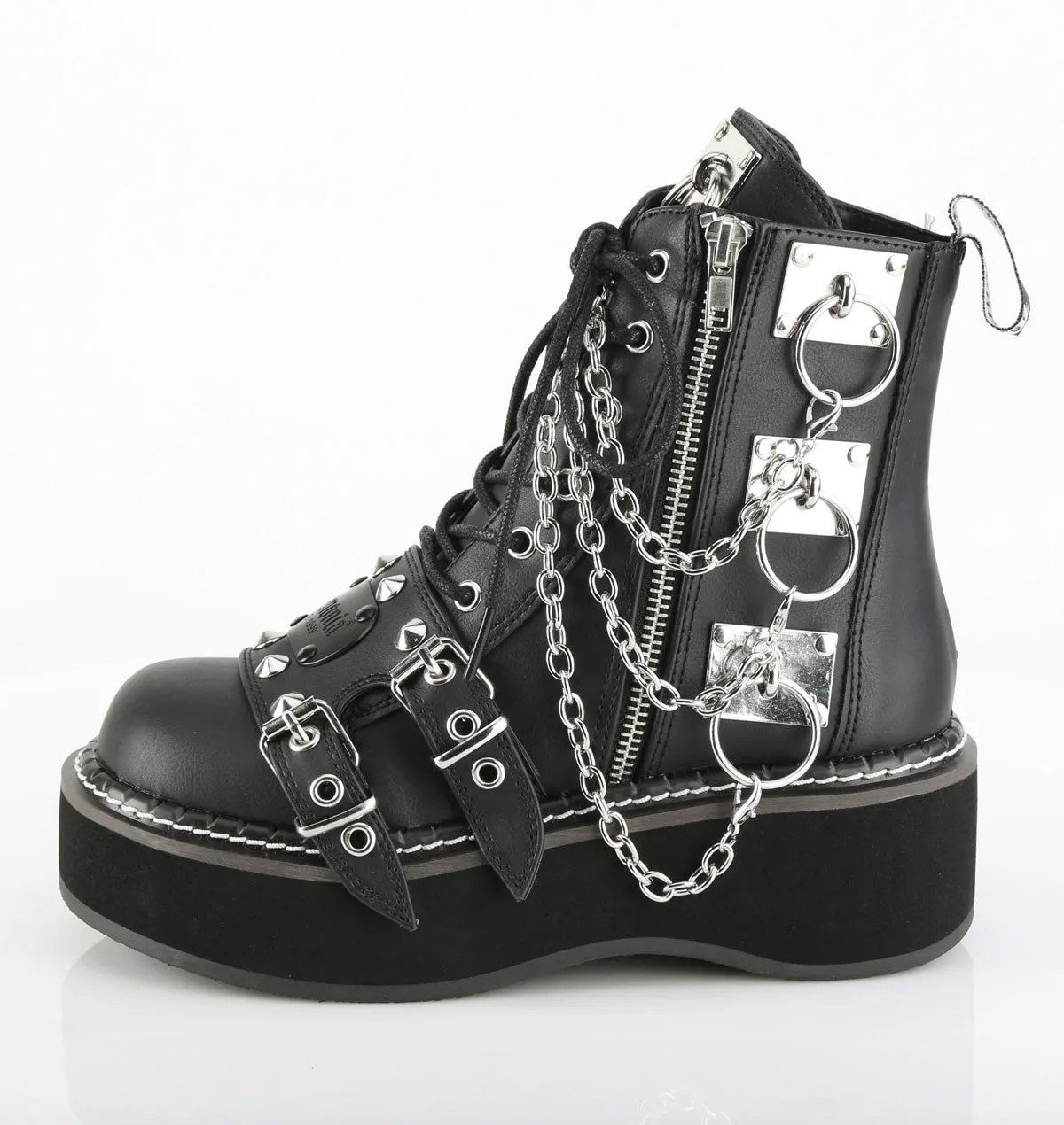EMILY-57 DemoniaCult Black Vegan Leather Sexy Women's Ankle Boots (Alternative Footwear)