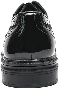 Fashion Men Oxfords Shoes Genuine Leather Shoes Patent Leather Formal Business Breathable Dress Shoes Hollow Mesh Out Flats