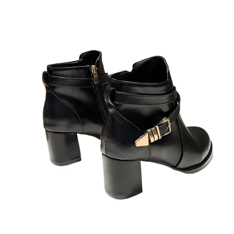 Fashion Women's Winter Boots - High-Heeled, Comfortable Pointed Toe, Thick Heel, All-Match Korean Style