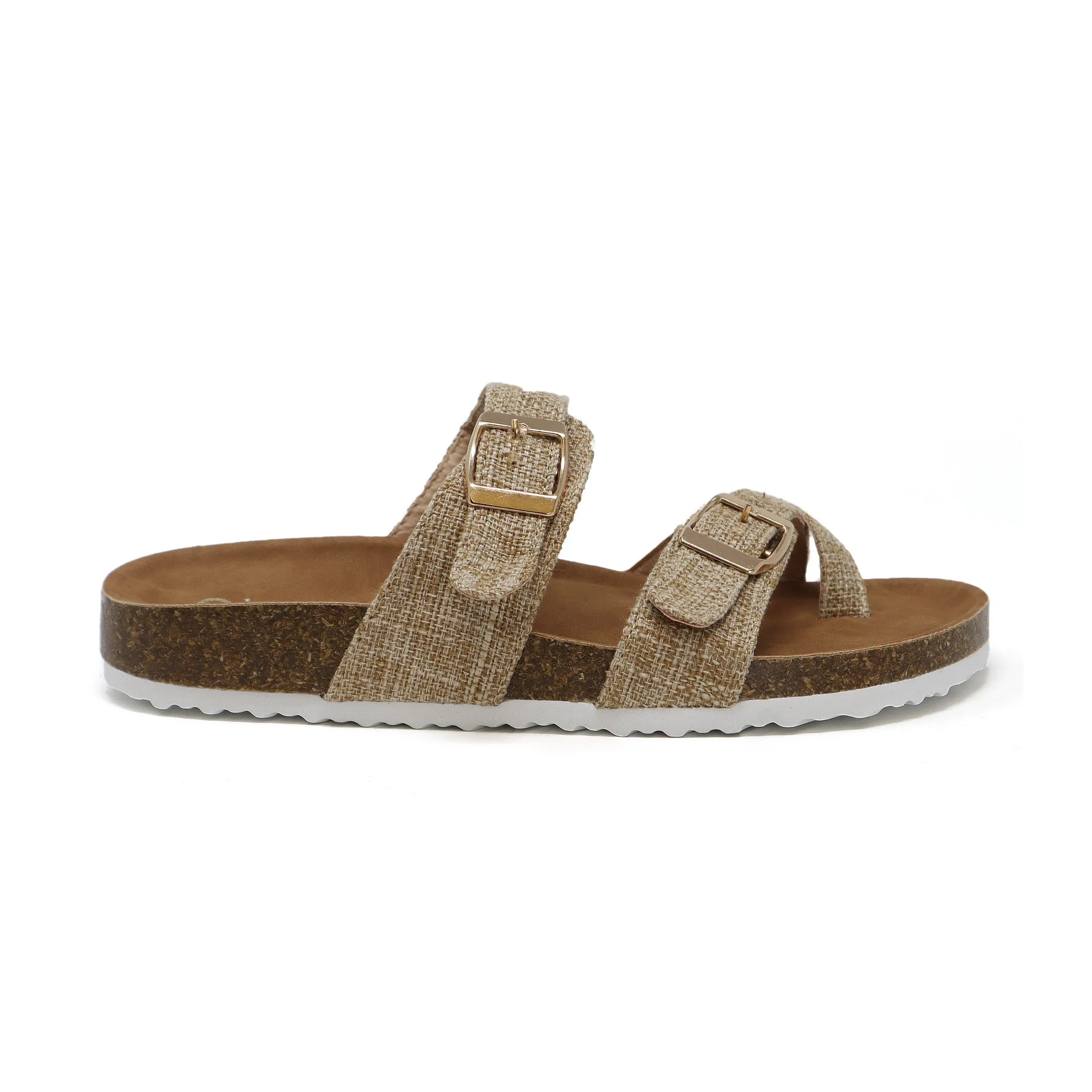 GIAN-89 Women's Plaid Straps With Buckle Sandal