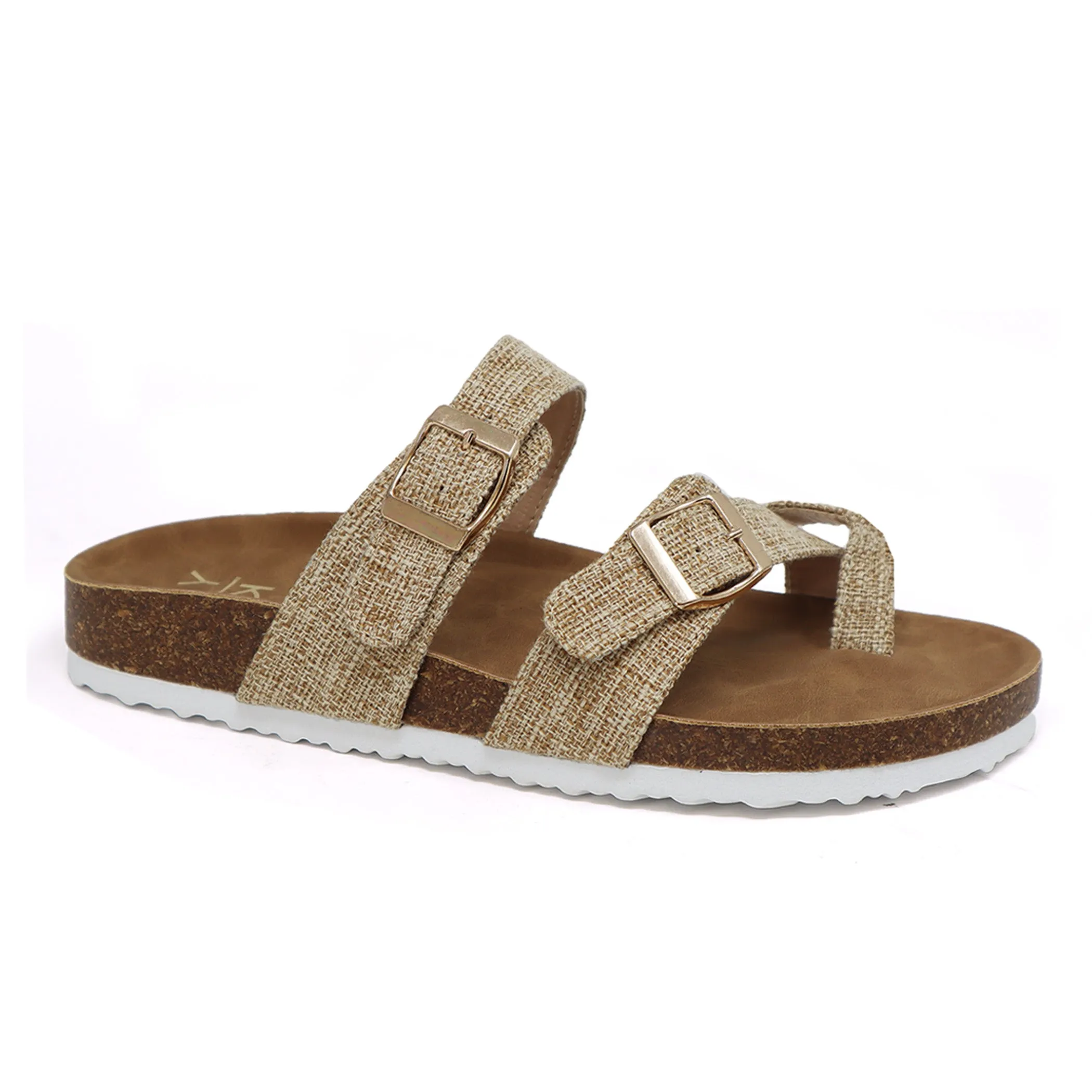 GIAN-89 Women's Plaid Straps With Buckle Sandal