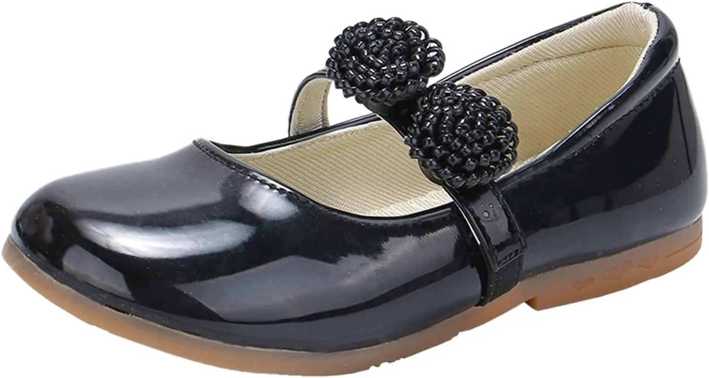 Girl's Mary Jane School Uniform Shoes Toddler Little Kid Dress Shoes Girl Ballet Flat Flower Girl Dress Toddler Shoes