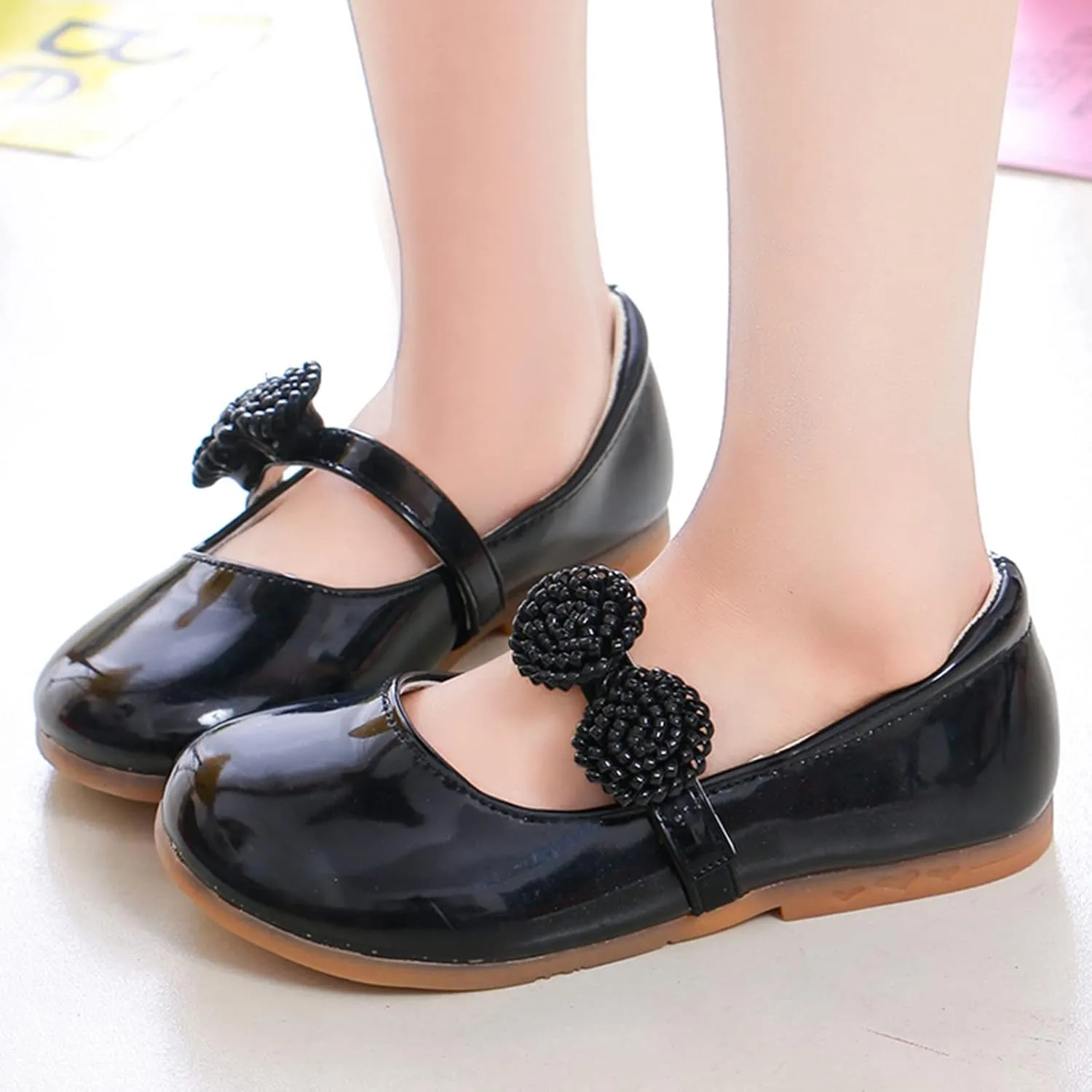 Girl's Mary Jane School Uniform Shoes Toddler Little Kid Dress Shoes Girl Ballet Flat Flower Girl Dress Toddler Shoes