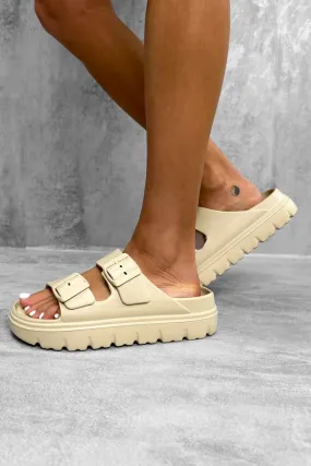 HAVANA Chunky Buckle Sandals - Beige