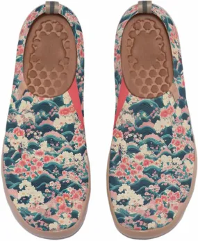 Hetios Women's Travel Footwear Knit Mesh Artistic Slip On Shoes Lightweight Comfortable Casual Loafers