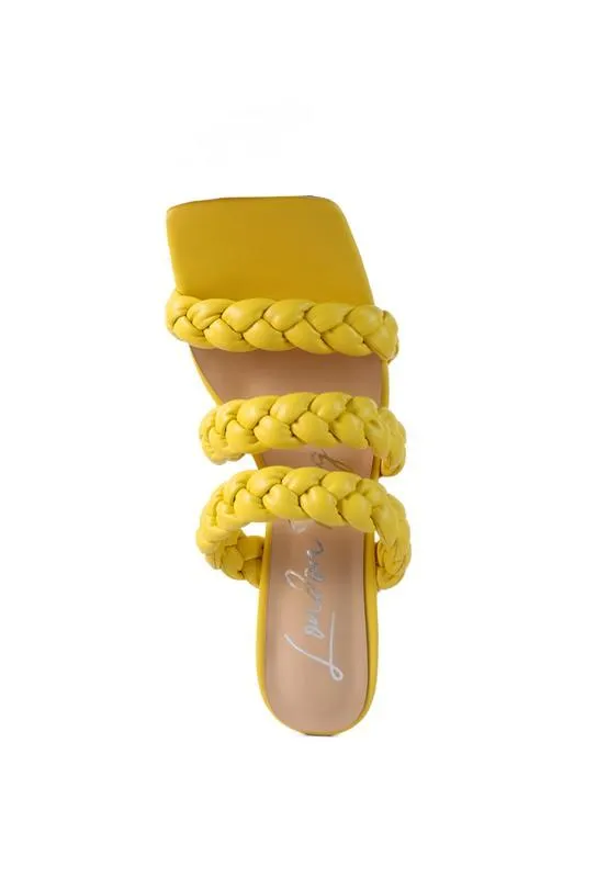 High Bae Pointed Heel Braided Sandals