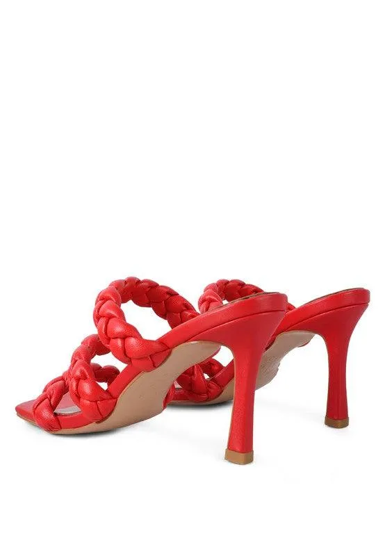 High Bae Pointed Heel Braided Sandals