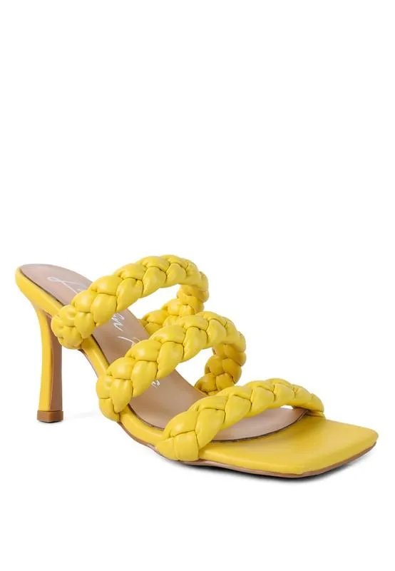 High Bae Pointed Heel Braided Sandals