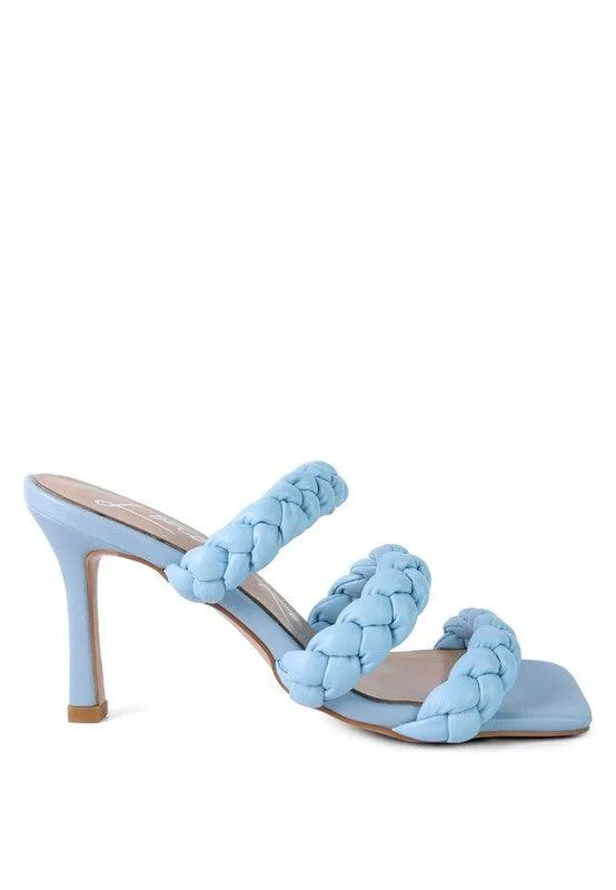 High Bae Pointed Heel Braided Sandals