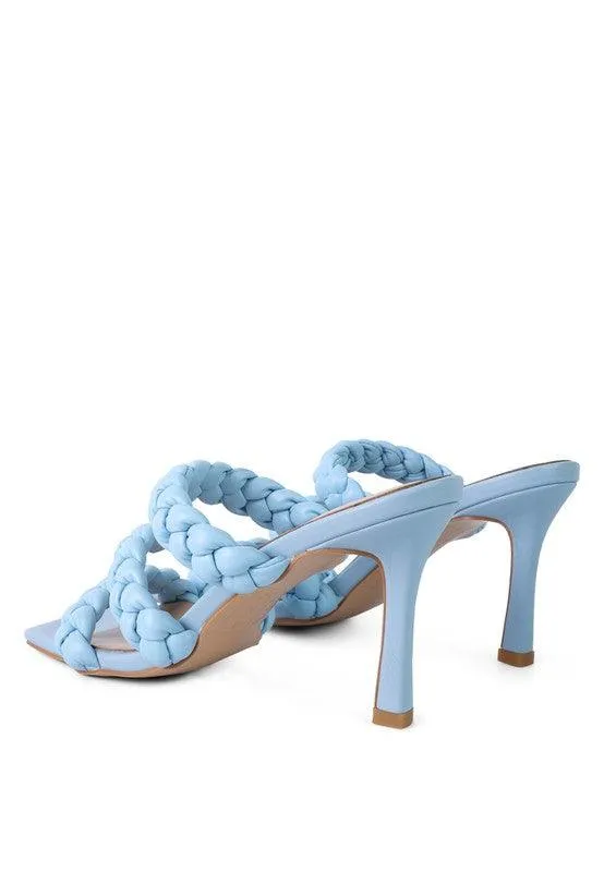 High Bae Pointed Heel Braided Sandals