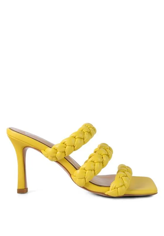 High Bae Pointed Heel Braided Sandals