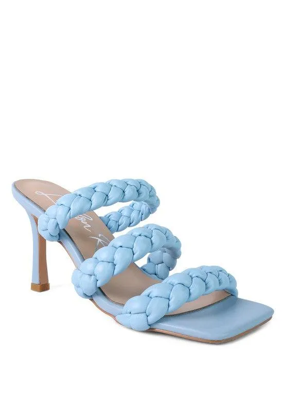 High Bae Pointed Heel Braided Sandals