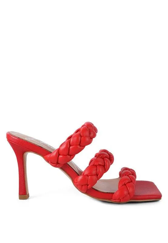 High Bae Pointed Heel Braided Sandals