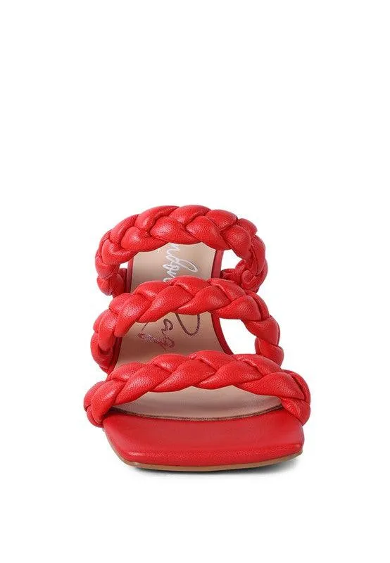 High Bae Pointed Heel Braided Sandals